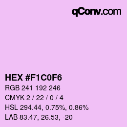 Color code: HEX #F1C0F6 | qconv.com