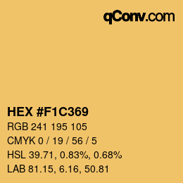 Color code: HEX #F1C369 | qconv.com