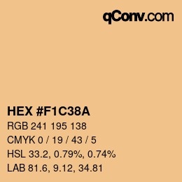 Color code: HEX #F1C38A | qconv.com