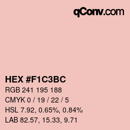Color code: HEX #F1C3BC | qconv.com