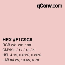 Farbcode: HEX #F1C9C6 | qconv.com