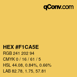 Color code: HEX #F1CA5E | qconv.com
