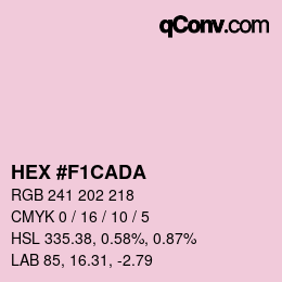 颜色代码: HEX #F1CADA | qconv.com