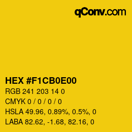 Color code: HEX #F1CB0E00 | qconv.com