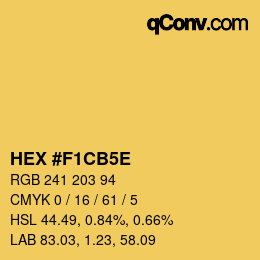 Farbcode: HEX #F1CB5E | qconv.com