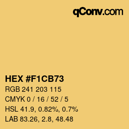 Color code: HEX #F1CB73 | qconv.com