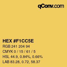 Farbcode: HEX #F1CC5E | qconv.com