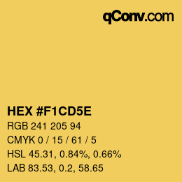 Code couleur: HEX #F1CD5E | qconv.com