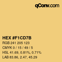 Color code: HEX #F1CD7B | qconv.com