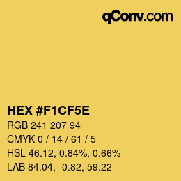 Color code: HEX #F1CF5E | qconv.com