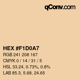 颜色代码: HEX #F1D0A7 | qconv.com