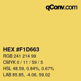 カラーコード: HEX #F1D663 | qconv.com