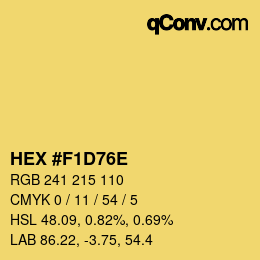 Farbcode: HEX #F1D76E | qconv.com