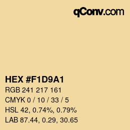 Color code: HEX #F1D9A1 | qconv.com