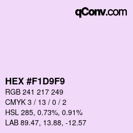 Color code: HEX #F1D9F9 | qconv.com