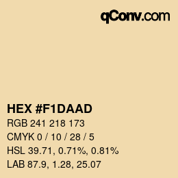 颜色代码: HEX #F1DAAD | qconv.com