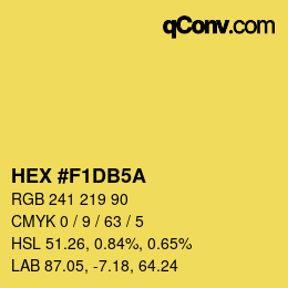 Color code: HEX #F1DB5A | qconv.com