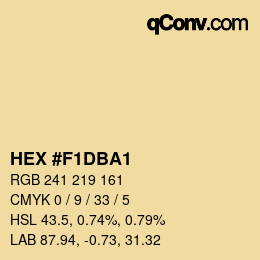 Color code: HEX #F1DBA1 | qconv.com