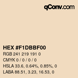 Color code: HEX #F1DBBF00 | qconv.com
