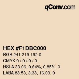 Color code: HEX #F1DBC000 | qconv.com