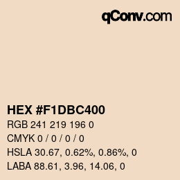 Color code: HEX #F1DBC400 | qconv.com