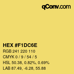 Color code: HEX #F1DC6E | qconv.com