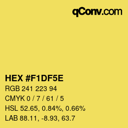 Código de color: HEX #F1DF5E | qconv.com