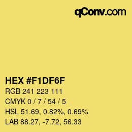 颜色代码: HEX #F1DF6F | qconv.com