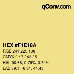 颜色代码: HEX #F1E18A | qconv.com