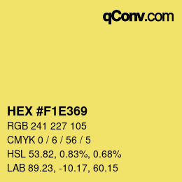 Farbcode: HEX #F1E369 | qconv.com