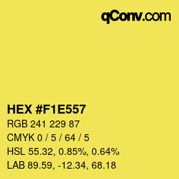 Color code: HEX #F1E557 | qconv.com
