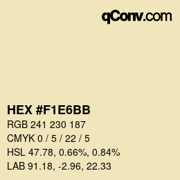 Color code: HEX #F1E6BB | qconv.com