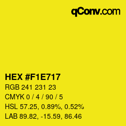 Color code: HEX #F1E717 | qconv.com
