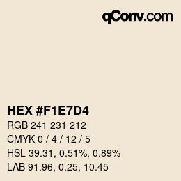 Código de color: HEX #F1E7D4 | qconv.com
