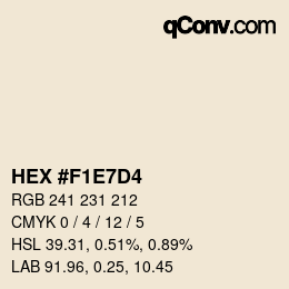 Código de color: HEX #F1E7D4 | qconv.com