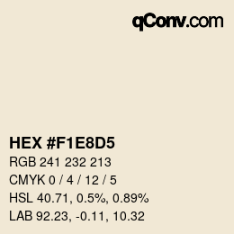 颜色代码: HEX #F1E8D5 | qconv.com