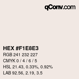 Color code: HEX #F1E8E3 | qconv.com