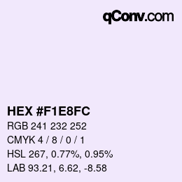 Color code: HEX #F1E8FC | qconv.com