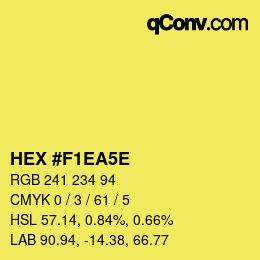 Color code: HEX #F1EA5E | qconv.com