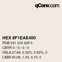 Color code: HEX #F1EAE400 | qconv.com