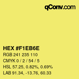 Color code: HEX #F1EB6E | qconv.com