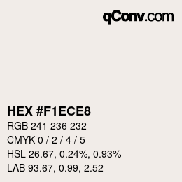 Color code: HEX #F1ECE8 | qconv.com