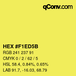 Color code: HEX #F1ED5B | qconv.com