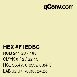 Color code: HEX #F1EDBC | qconv.com