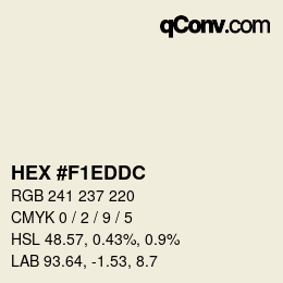 カラーコード: HEX #F1EDDC | qconv.com