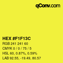 Código de color: HEX #F1F13C | qconv.com