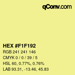 Farbcode: HEX #F1F192 | qconv.com