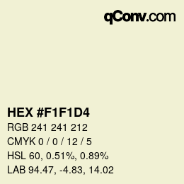 Farbcode: HEX #F1F1D4 | qconv.com