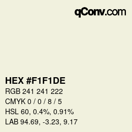 Color code: HEX #F1F1DE | qconv.com