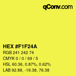颜色代码: HEX #F1F24A | qconv.com